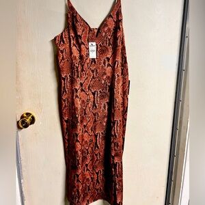 Snake print soft strappy dress size Medium